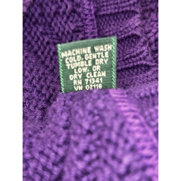 Purple Chevron Knit Sweater Crewneck Pullover Knitwear Long Sleeve - Picture 5 of 9